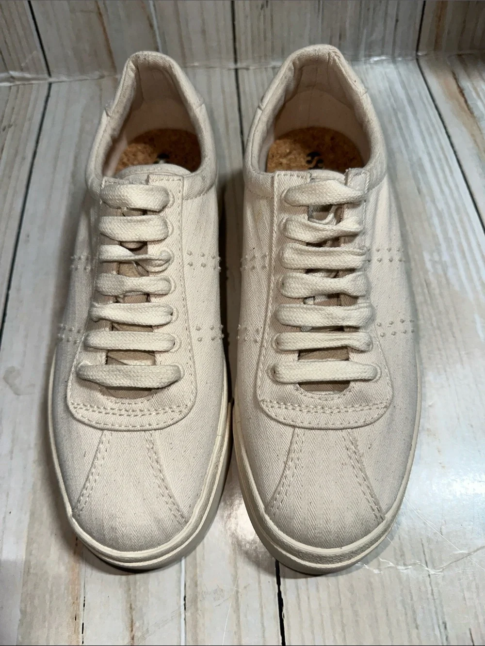 Superga Low-Top Canvas Sneakers in Cream